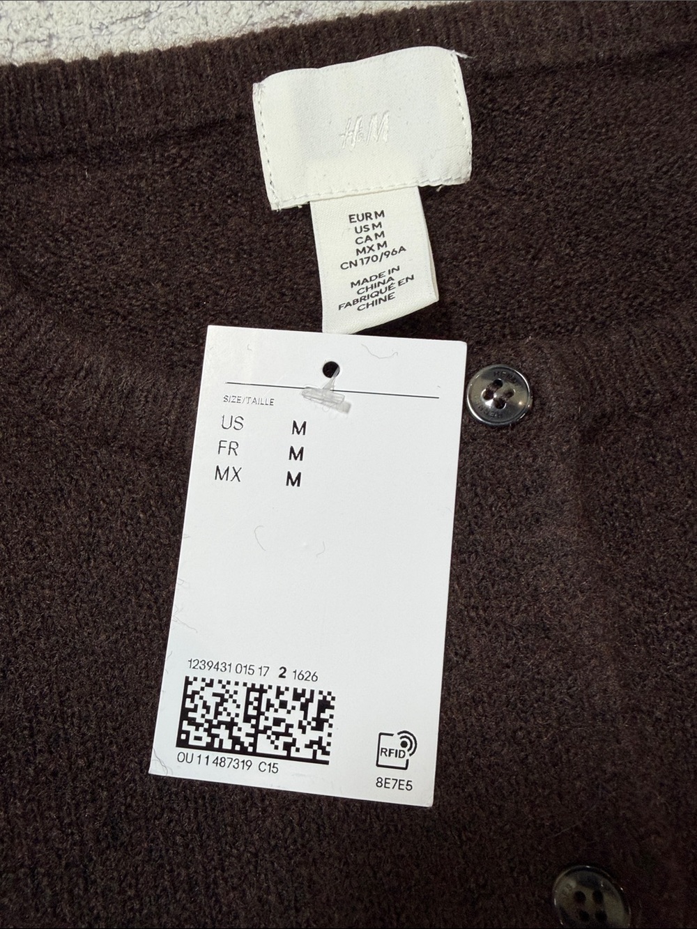 Soft & Cozy NEW H&M Button Up Cardigan Brown Size Medium - Picture 7 of 13